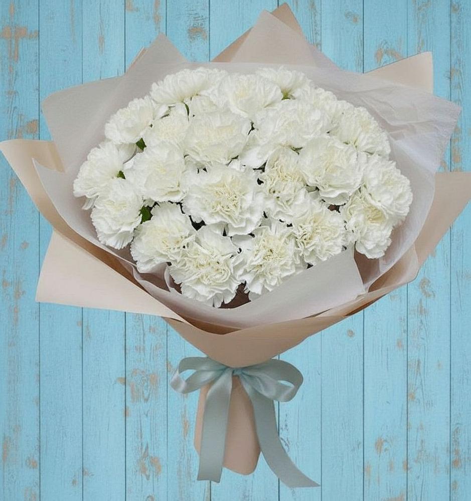 Букет цветов из: Гвоздики в Посёлок Комбината Стройматериалов-1