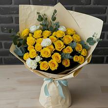 Букет цветов из:  Розы в Посёлок Комбината Стройматериалов-1