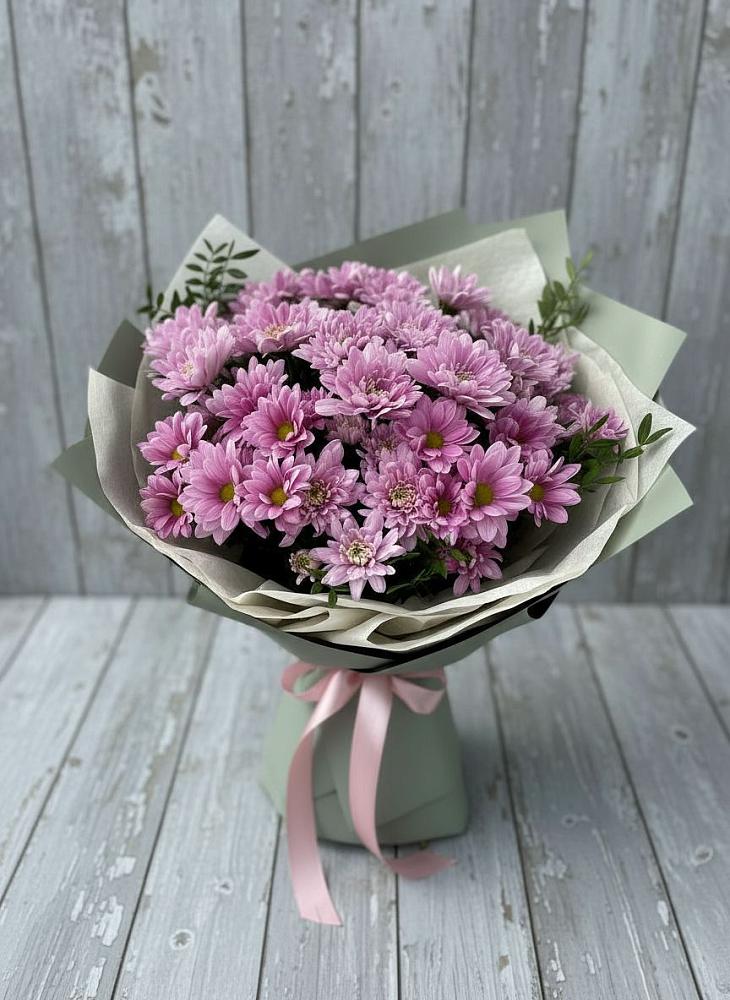 Букет цветов из: Хризантемы в Посёлок Комбината Стройматериалов-1