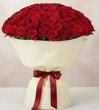 Букет 101 Красная роза Милано в Посёлок Комбината Стройматериалов-1