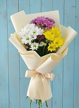 Букет цветов из:  Хризантемы в Посёлок Комбината Стройматериалов-1