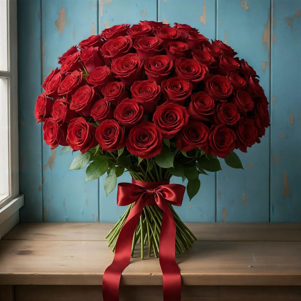 Букет Красные розы Блэк Меджик в Посёлок Комбината Стройматериалов-1