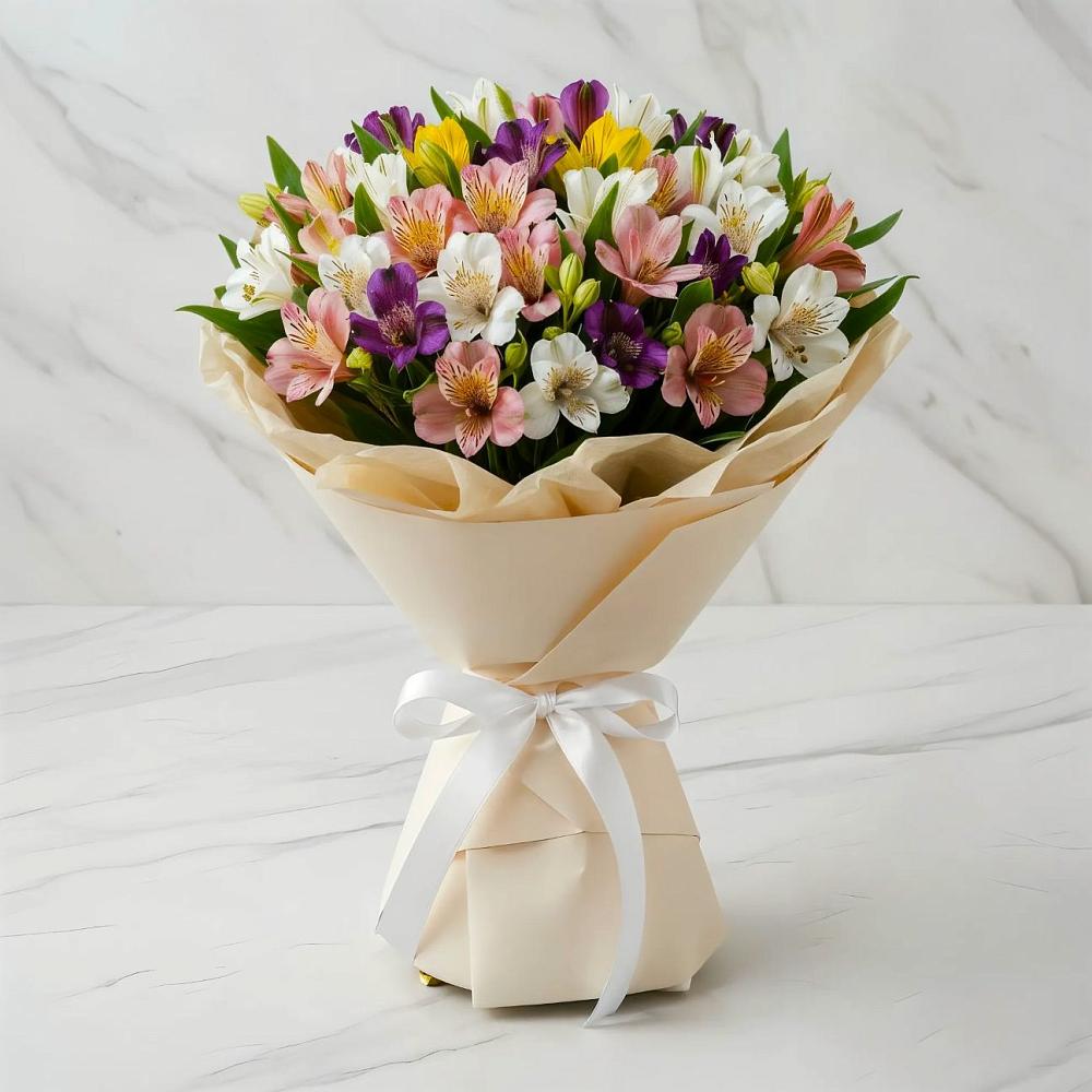 Букет цветов из: Альстромерии в Посёлок Комбината Стройматериалов-1