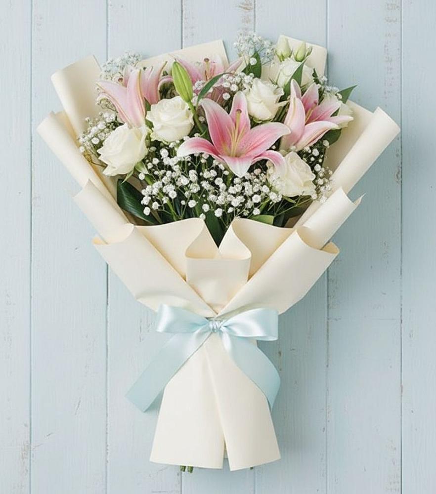 Букет цветов из: Лилии в Посёлок Комбината Стройматериалов-1