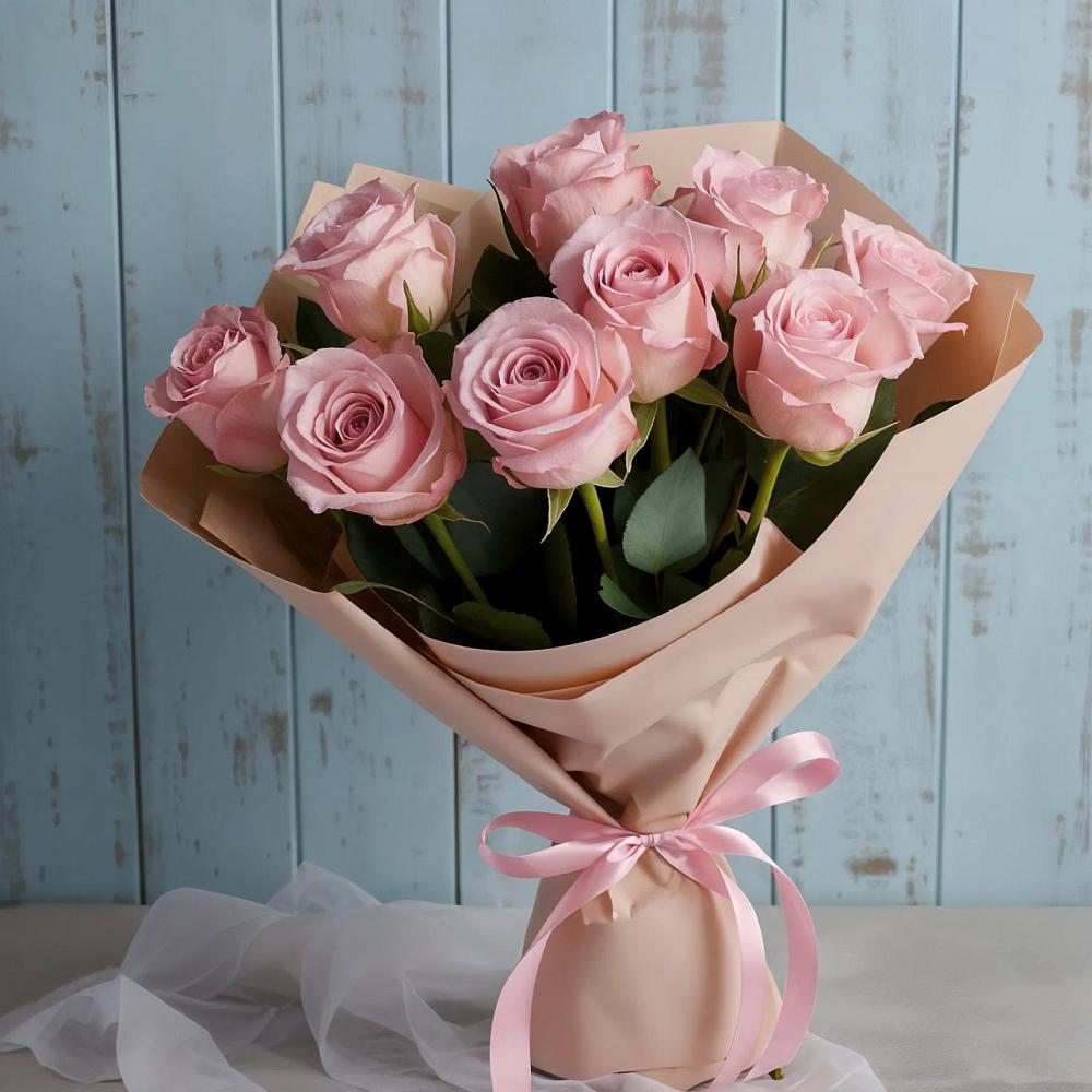 Букет цветов из: Розы в Посёлок Комбината Стройматериалов-1