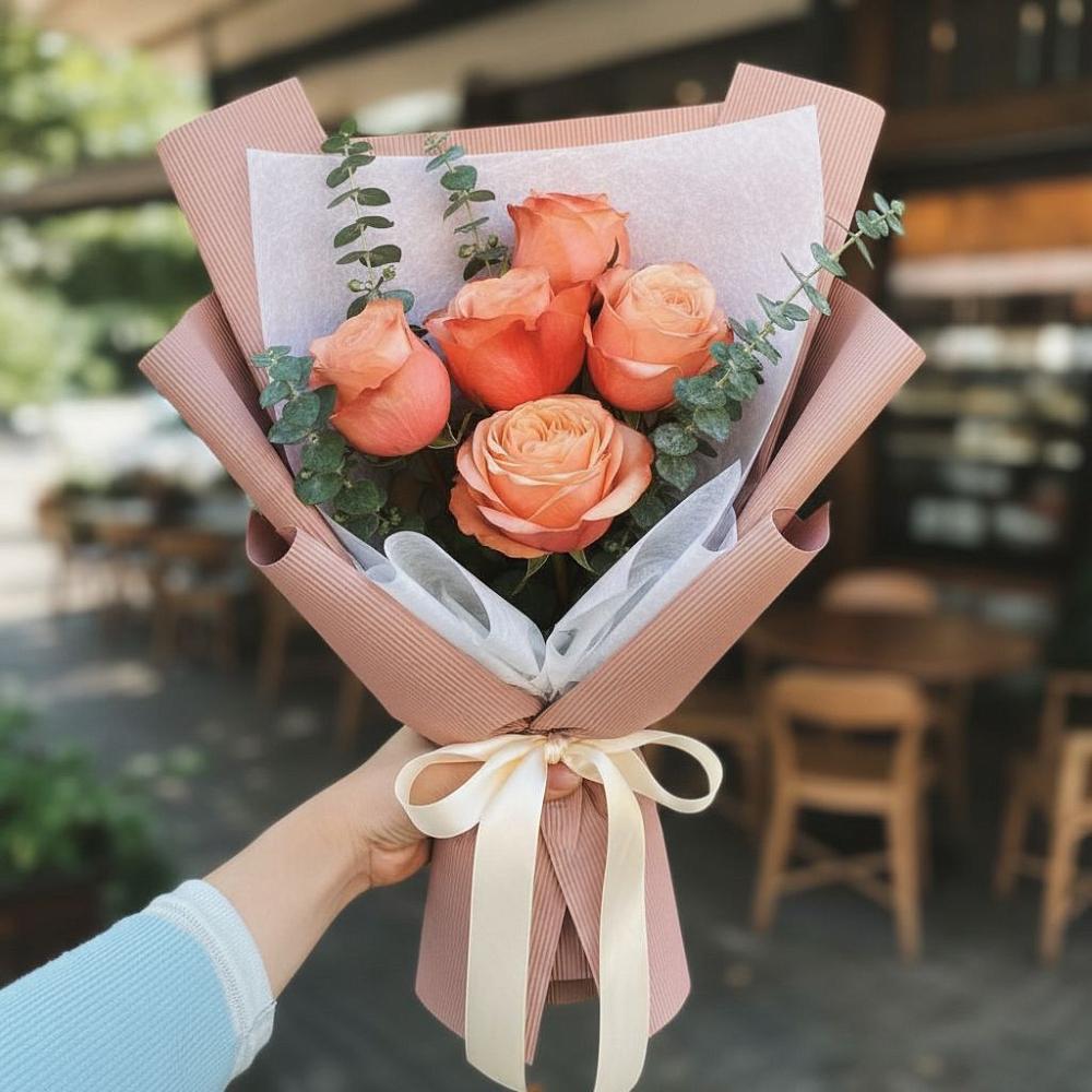 Букет цветов из: Розы в Посёлок Комбината Стройматериалов-1