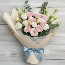 Букет цветов из:  Лизиантусы в Посёлок Комбината Стройматериалов-1