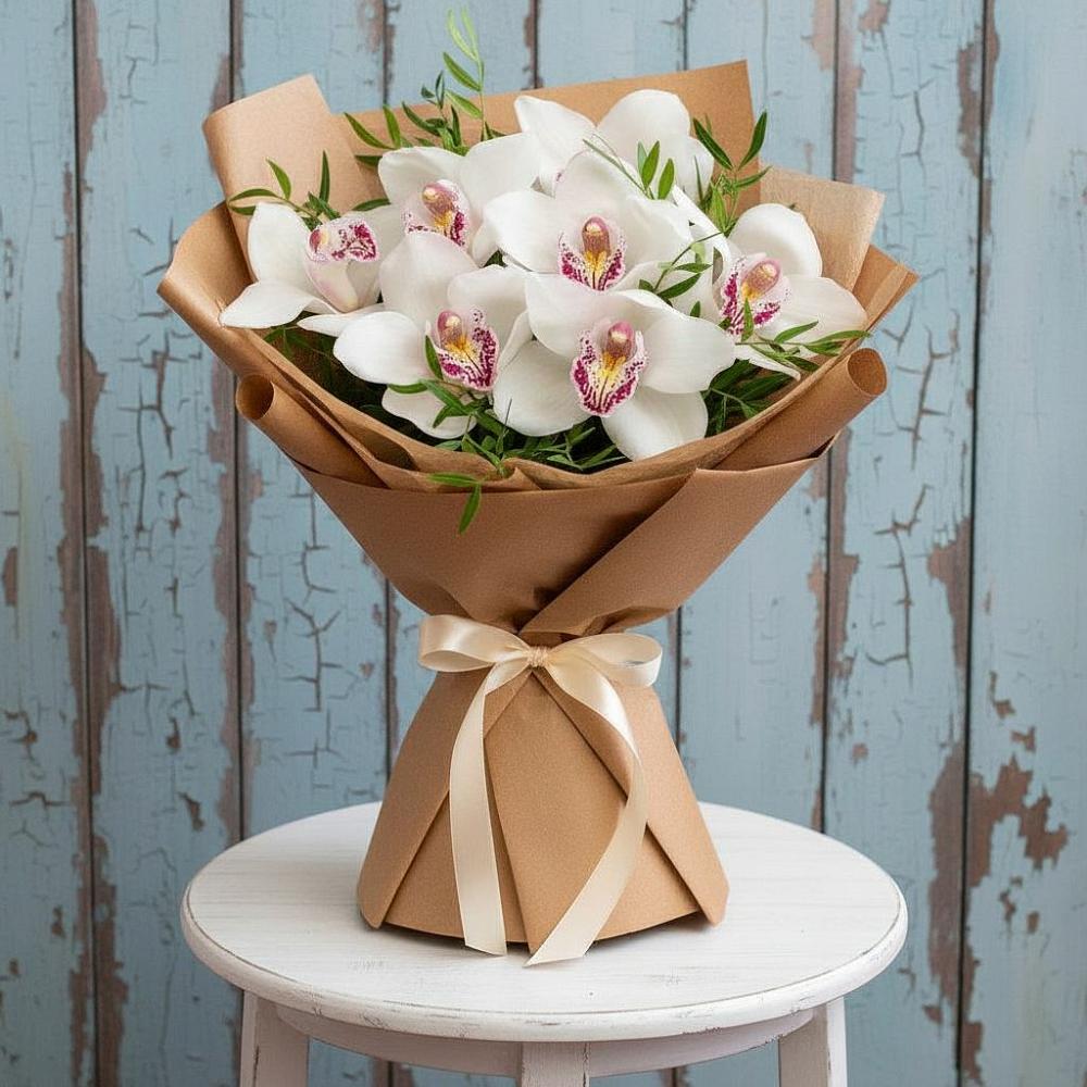Букет цветов из: Орхидеи и Розы в Посёлок Комбината Стройматериалов-1