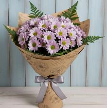 Букет цветов из:  Хризантемы в Посёлок Комбината Стройматериалов-1