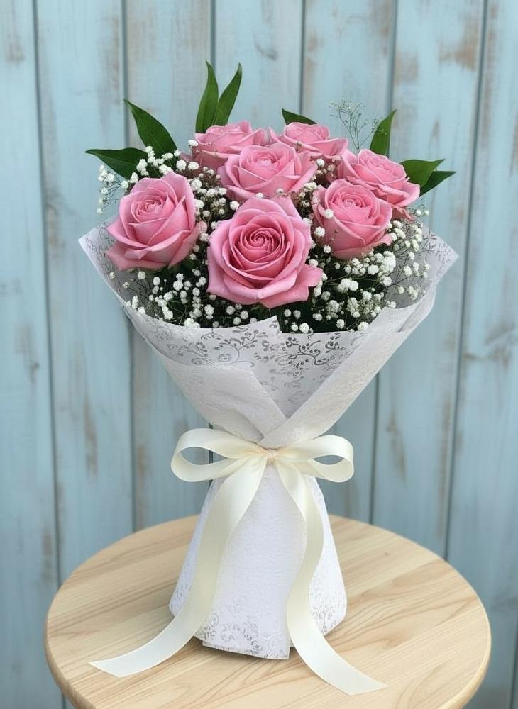 Букет цветов из: Розы в Посёлок Комбината Стройматериалов-1