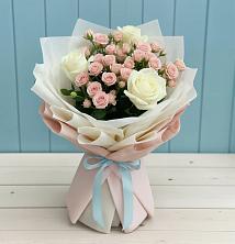 Букет цветов из:  Розы в Посёлок Комбината Стройматериалов-1