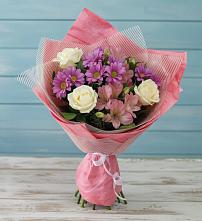 Букет цветов из:  Герберы в Посёлок Комбината Стройматериалов-1