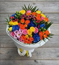 Букет цветов из:  Розы и Хризантемы в Посёлок Комбината Стройматериалов-1