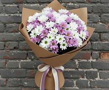 Букет цветов из:  Хризантемы в Посёлок Комбината Стройматериалов-1