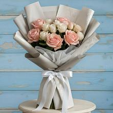Букет цветов из:  Розы в Посёлок Комбината Стройматериалов-1