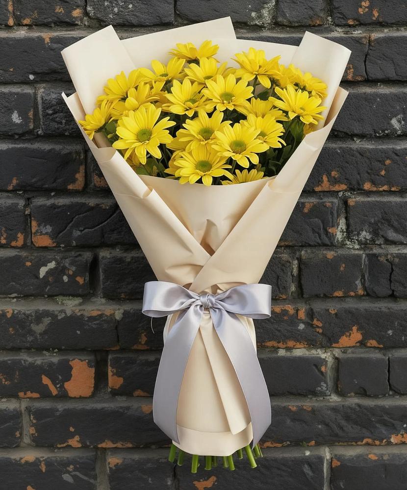 Букет цветов из: Хризантемы в Посёлок Комбината Стройматериалов-1