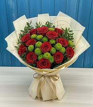 Букет цветов из:  Розы и Хризантемы #REPLACE_PRED# Посёлок Комбината Стройматериалов-1