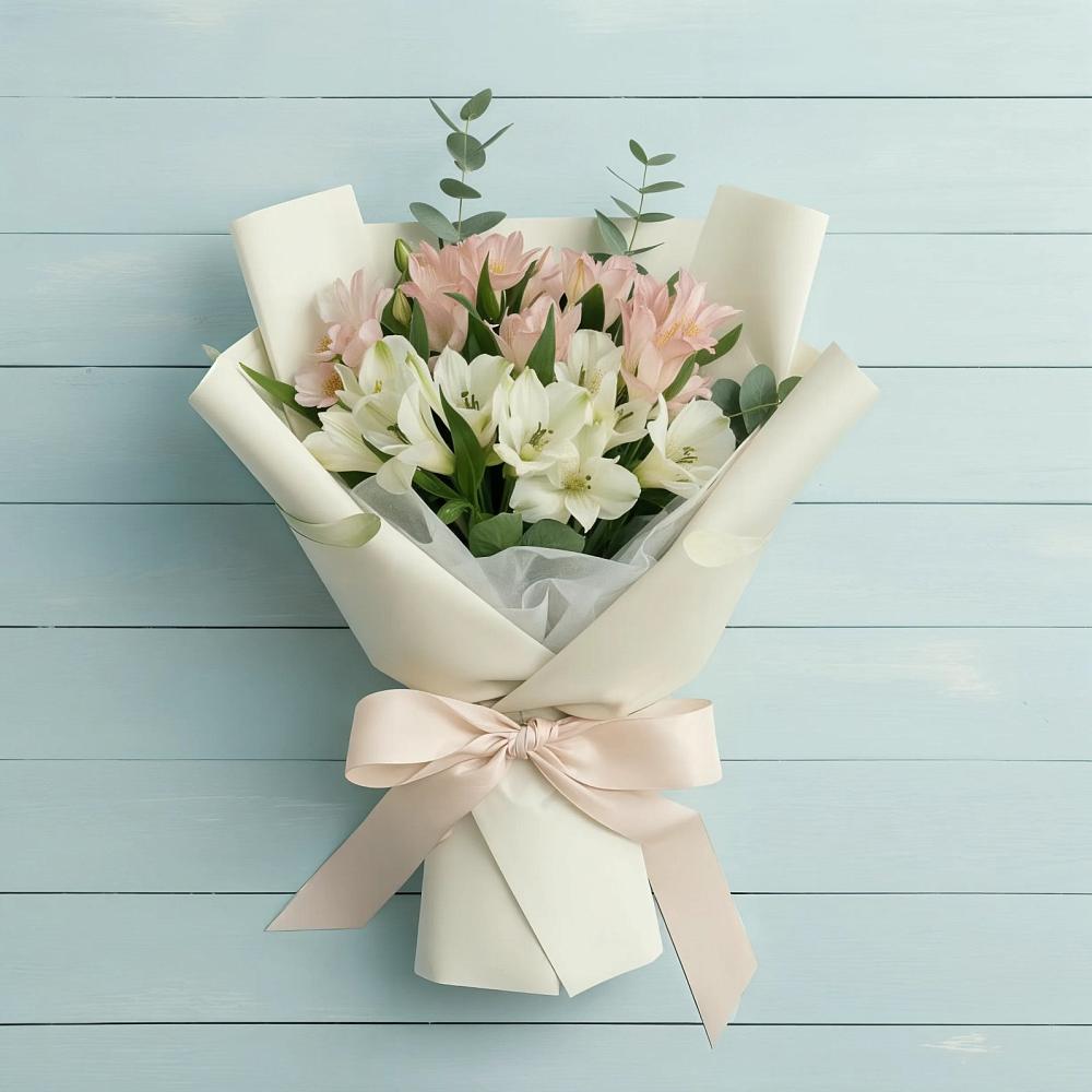 Букет цветов из: Альстромерии в Посёлок Комбината Стройматериалов-1