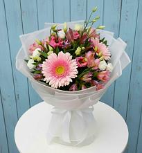 Букет цветов из:  Герберы, Альстромерии и Лизиантусы #REPLACE_PRED# Посёлок Комбината Стройматериалов-1