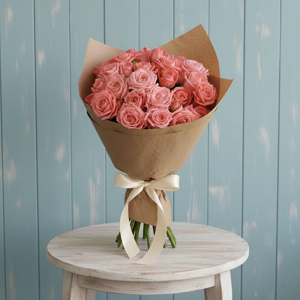 Букет цветов из: Розы в Посёлок Комбината Стройматериалов-1